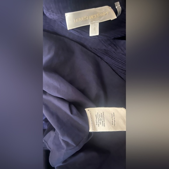 LoveShackFancy Blue Midi long Dress hutchinson silk crepe shirred flowy size 0 - Picture 10 of 10